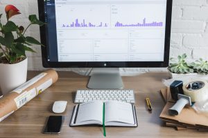 graphiques sur ecran pc agenda bureau